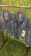Load image into Gallery viewer, Varsity denim jacket
