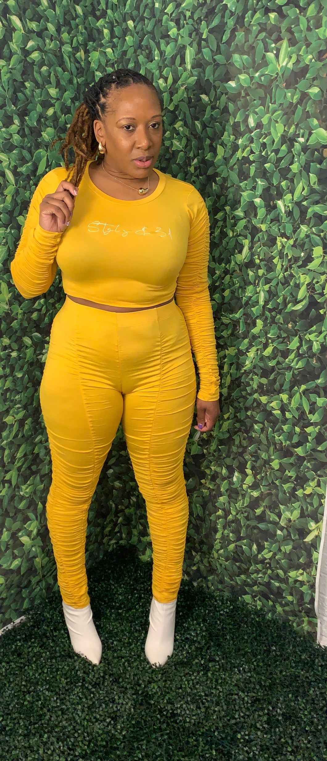 Brownie 2 Piece side tie /yellow 2 piece set