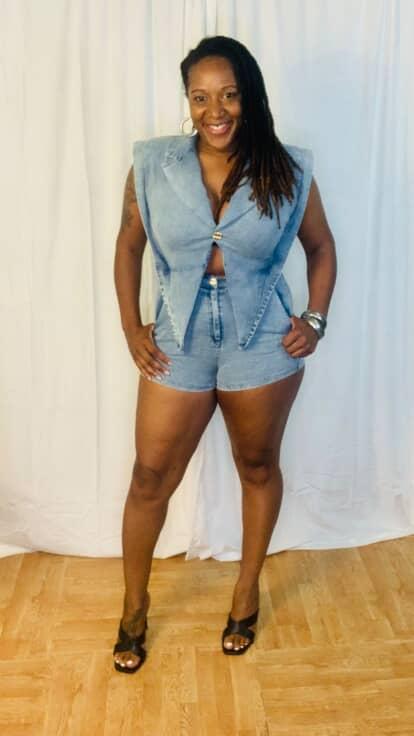 Denim Romper