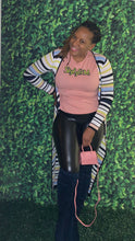 Load image into Gallery viewer, Striped open  Maxi cardigan
