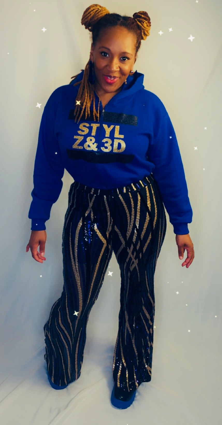 Colorblock sequin pants