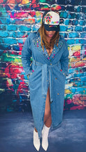 Load image into Gallery viewer, Rhinestone trench Denim Jacket
